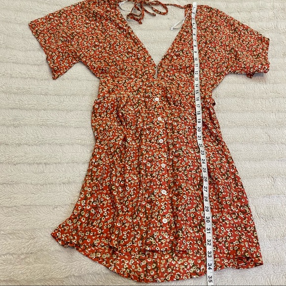 Faithfull the Brand St. Lucia Dress in Blossom Village Pink Floral Back Cut Out - Picture 12 of 15